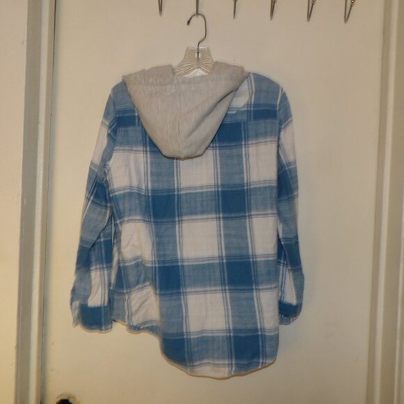 Time And Tru  Hooded Flannel Shirt Sz S - Picture 6 of 6